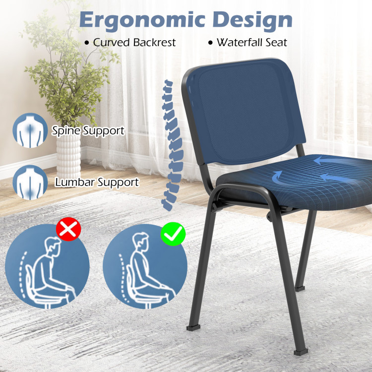 Set of 5 Stackable Conference Chairs with Mesh Back view 8