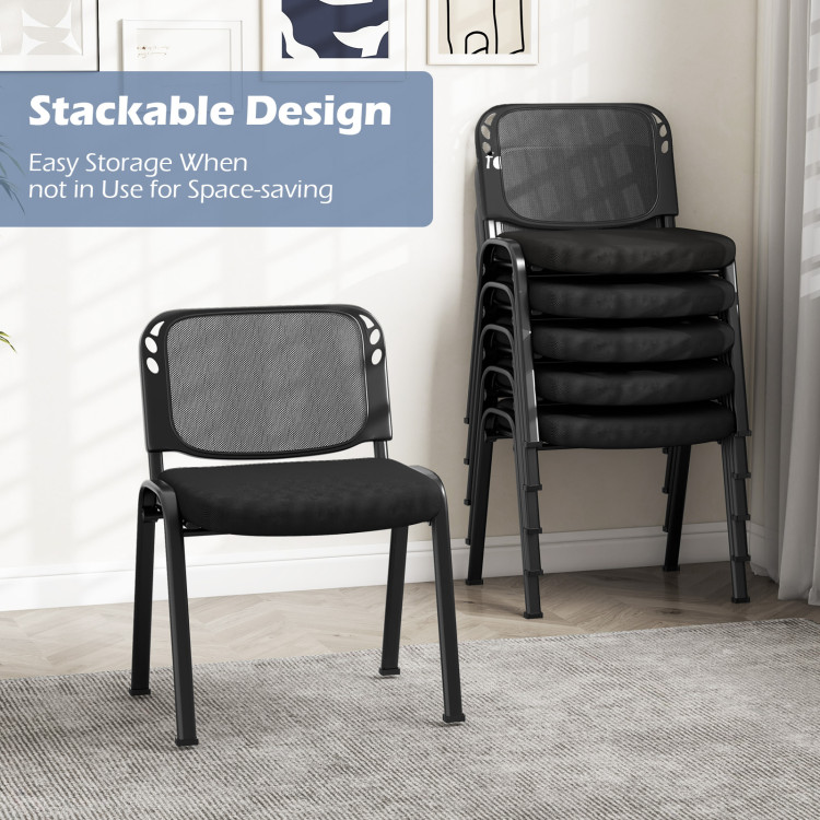 Set of 5 Stackable Conference Chairs with Mesh Back view 7