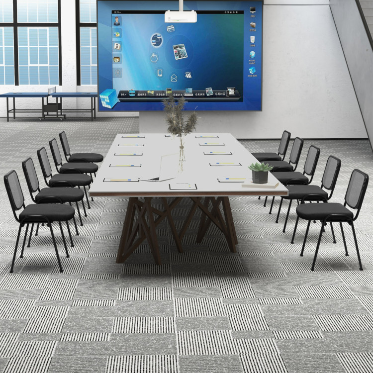 Set of 5 Stackable Conference Chairs with Mesh Back view 2
