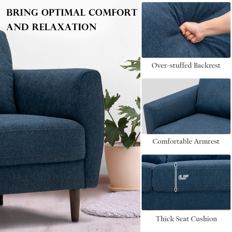 2 Pieces Modern Upholstered Sofa Set with Removable Cushion Covers view 6