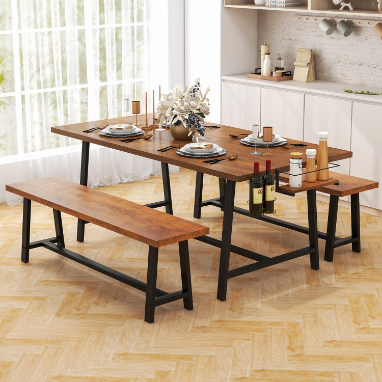 Dining Table Set for 5-7 with 2-Bottle Wine Rack and Condiment Holder view 2