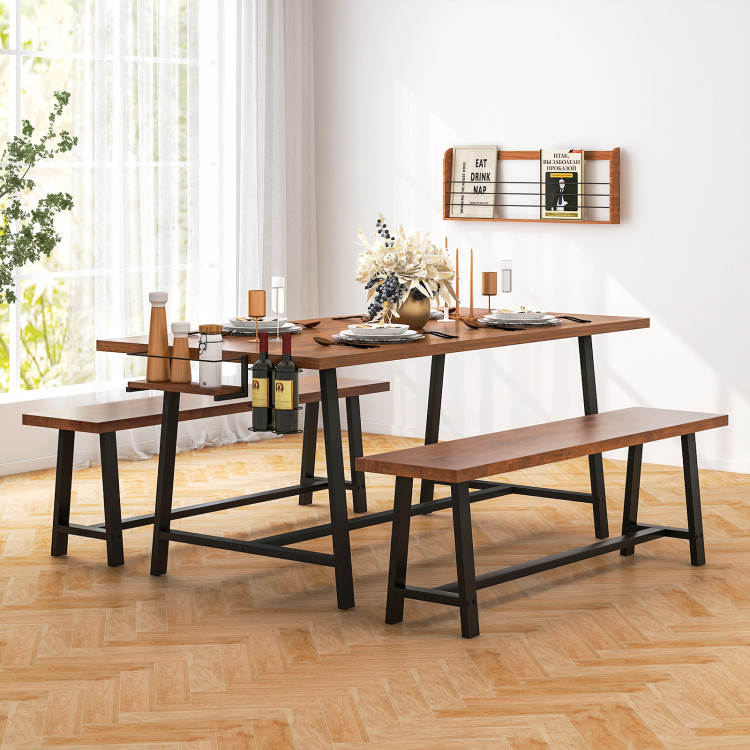 Dining Table Set for 5-7 with 2-Bottle Wine Rack and Condiment Holder view 3