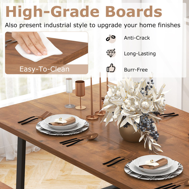 Dining Table Set for 5-7 with 2-Bottle Wine Rack and Condiment Holder view 5