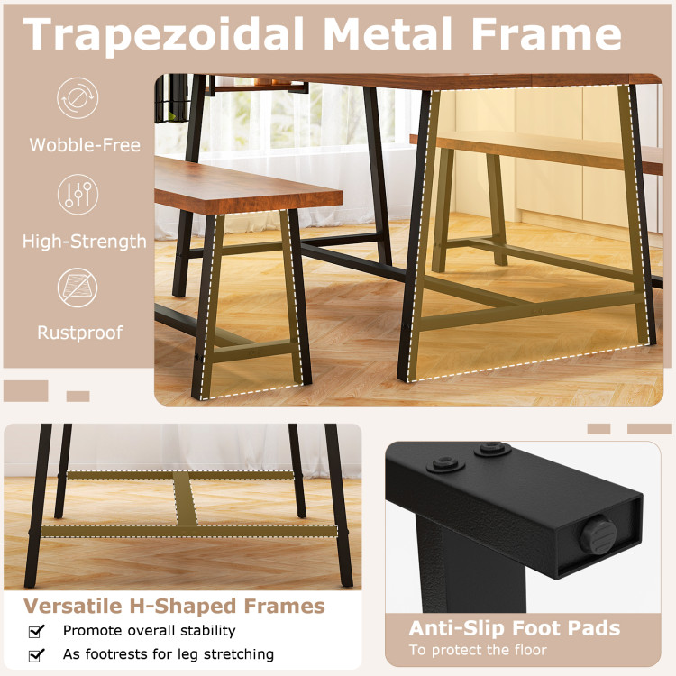 Dining Table Set for 5-7 with 2-Bottle Wine Rack and Condiment Holder view 6