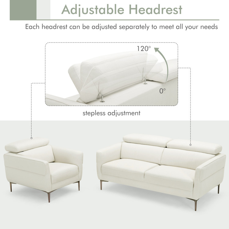Modern Couched Sofa set with Adjustable Headrest view 5