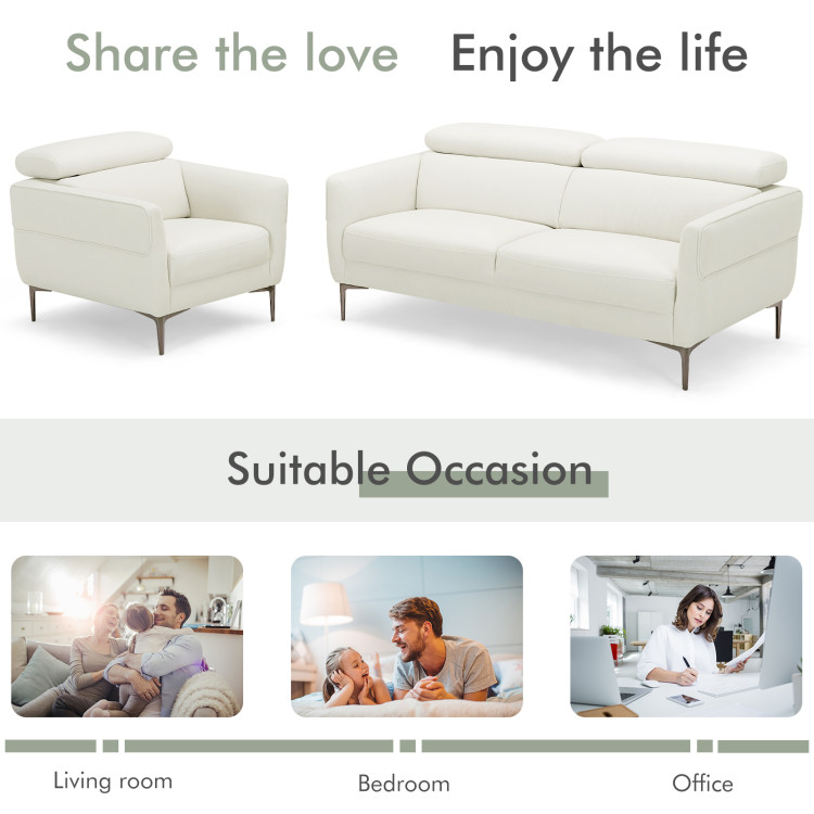 Modern Couched Sofa set with Adjustable Headrest view 8