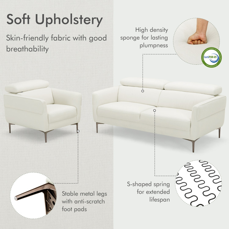 Modern Couched Sofa set with Adjustable Headrest view 7