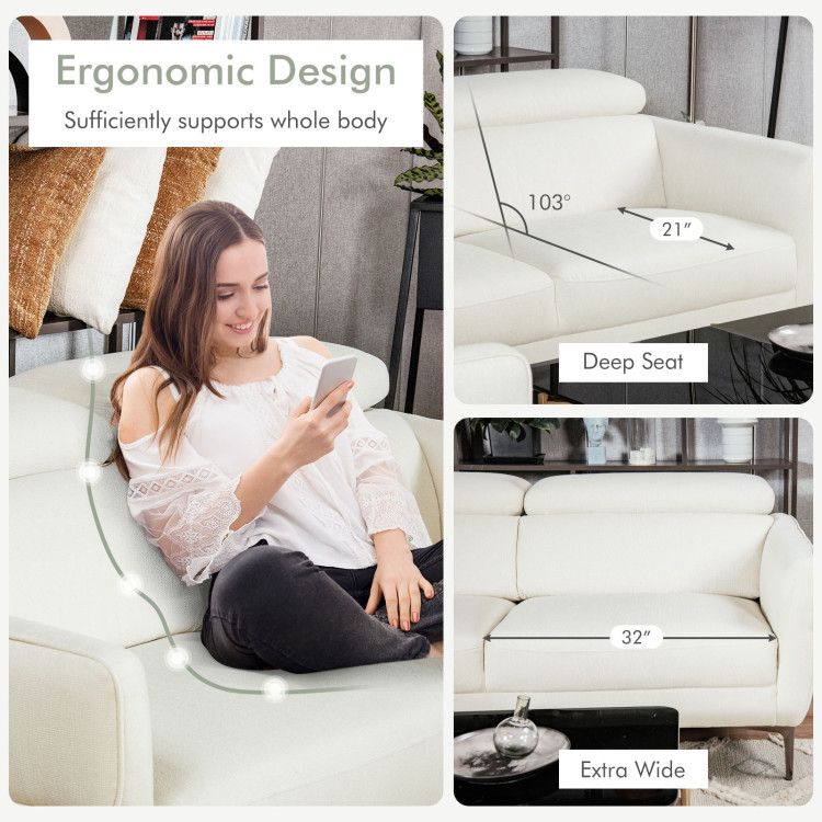 Modern Couched Sofa set with Adjustable Headrest view 6
