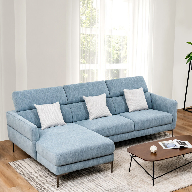 105 Inch L-Shaped Sofa Couch with 3 Adjustable Headrests view 2