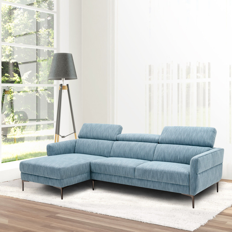 105 Inch L-Shaped Sofa Couch with 3 Adjustable Headrests view 3