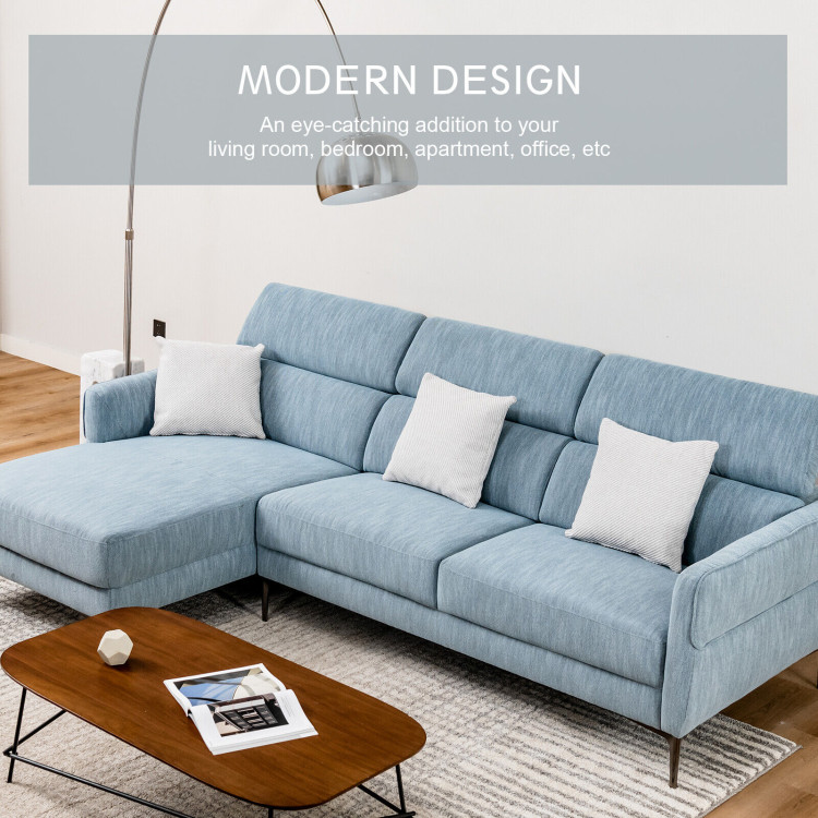 105 Inch L-Shaped Sofa Couch with 3 Adjustable Headrests view 6