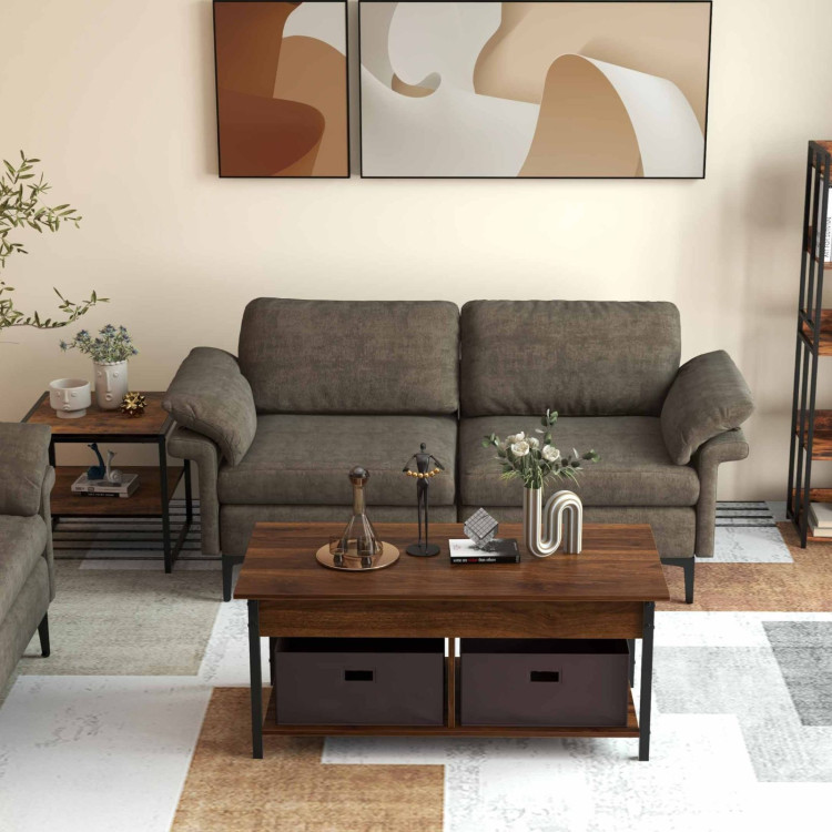 Modern Fabric Sofa and Accent Chair with 2 Side Table for Living Room view 2