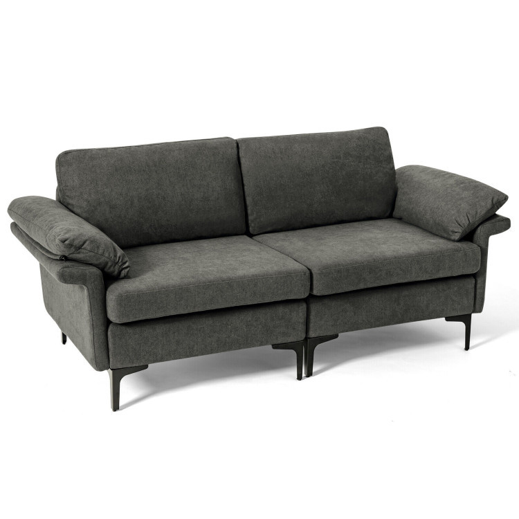 Modern Fabric Sofa and Accent Chair with 2 Side Table for Living Room view 5