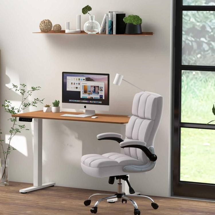 Compact Standing Desk and Executive Chair Set with Memory Heights view 4