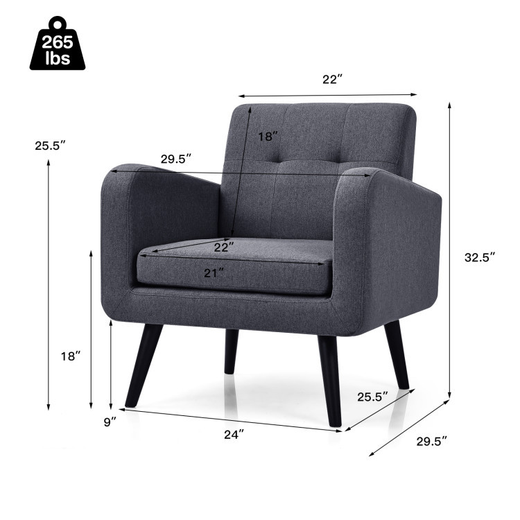 Accent Chair + Side Table + L-Shaped Sectional Sofa /3-Piece Modern Living Room Furniture Set/ view 6