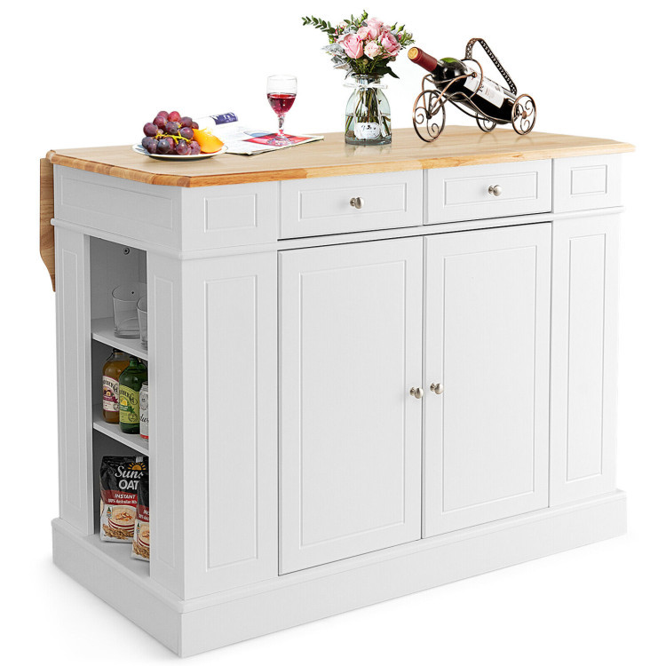 3-Piece Kitchen Furniture Set: Kitchen Island + 2 Bar Stools + Narrow Storage Cart view 1