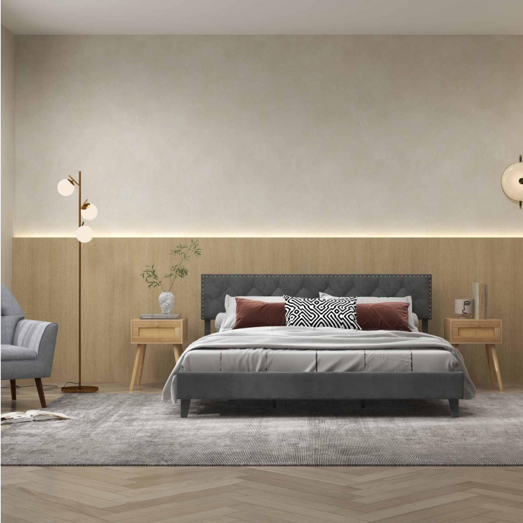 Modern 3-Piece Bedroom Furniture Set with Upholstered Queen Bed view 2