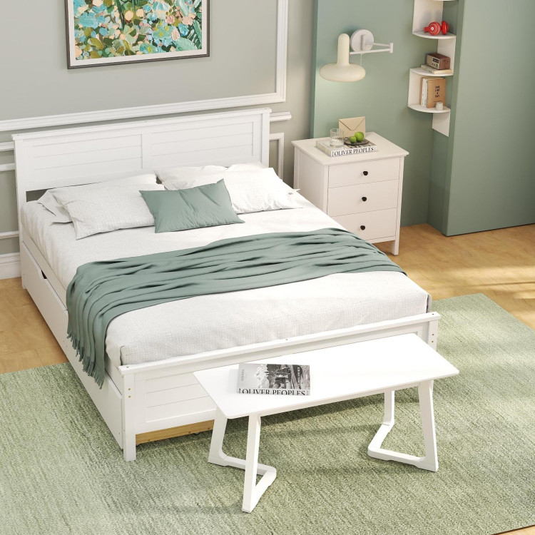 4-Piece Bedroom Furniture Set with Twin Size Bed Frame, Entryway Bench view 3