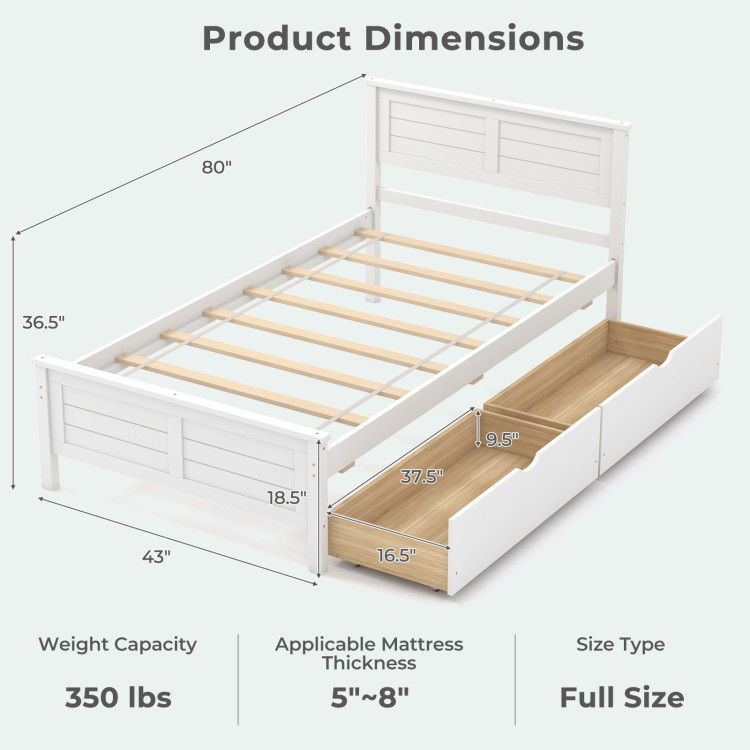 4-Piece Bedroom Furniture Set with Twin Size Bed Frame, Entryway Bench view 7