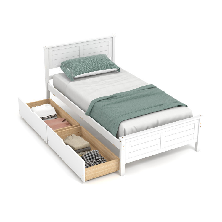 4-Piece Bedroom Furniture Set with Twin Size Bed Frame, Entryway Bench view 1