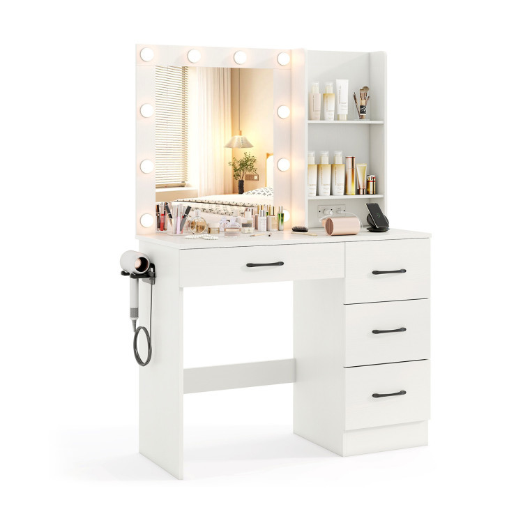 4-Piece Bedroom Furniture Set with Twin Size Bed Frame, Entryway Bench view 5