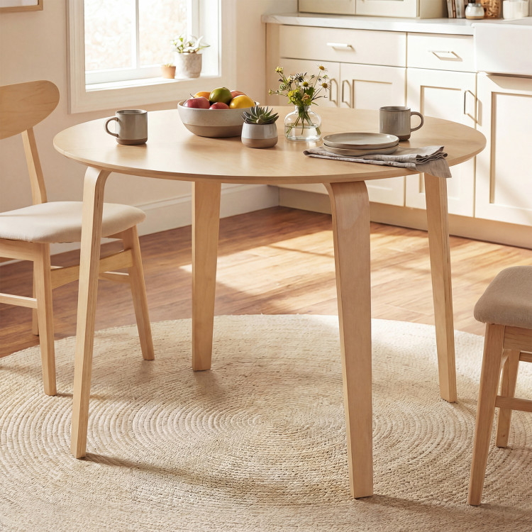 5 Piece Dining Table Set with 4 Padded Dining Chairs and Rubber Wood Table view 5