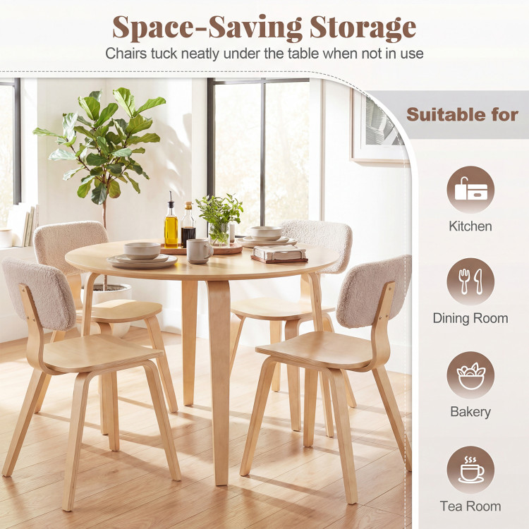 5 Piece Dining Table Set with 4 Padded Dining Chairs and Rubber Wood Table view 6