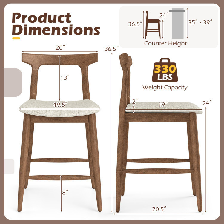 Kitchen Island with Storage with 2 Counter Height Solid Wood Bar Stools Set view 8