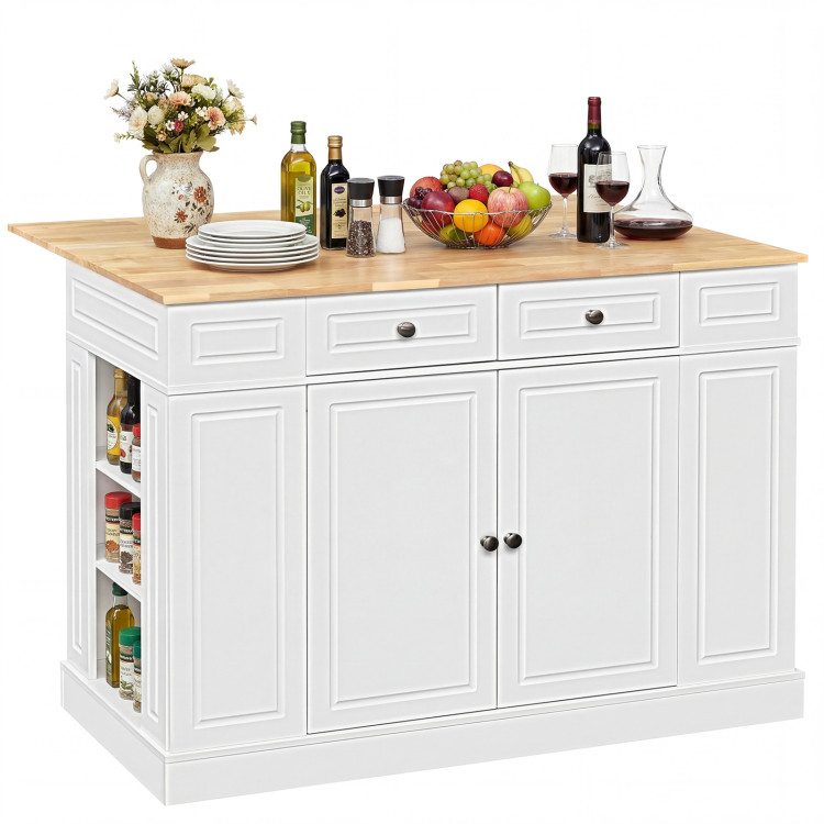 Kitchen Island with Storage with 2 Counter Height Solid Wood Bar Stools Set view 1
