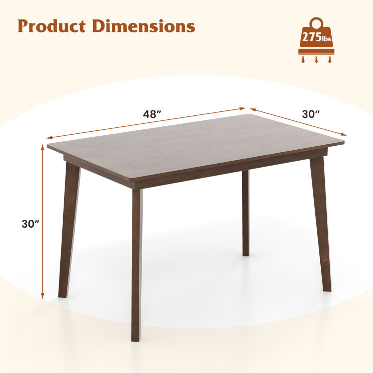 48 Inch Dining Table Set for 4 with Rattan Chairs view 5