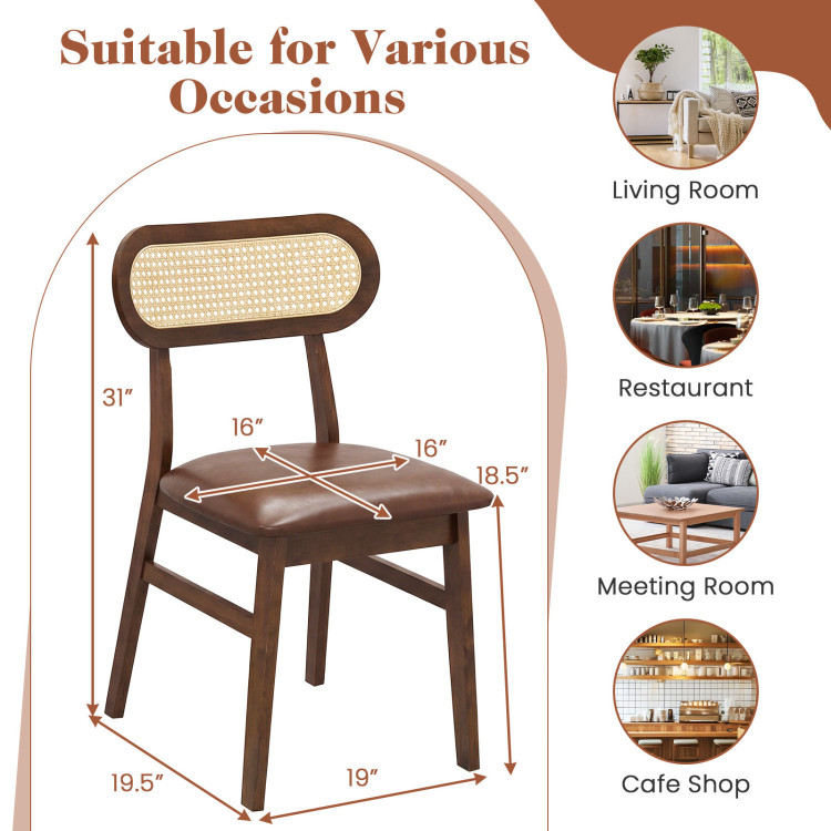 48 Inch Dining Table Set for 4 with Rattan Chairs view 7